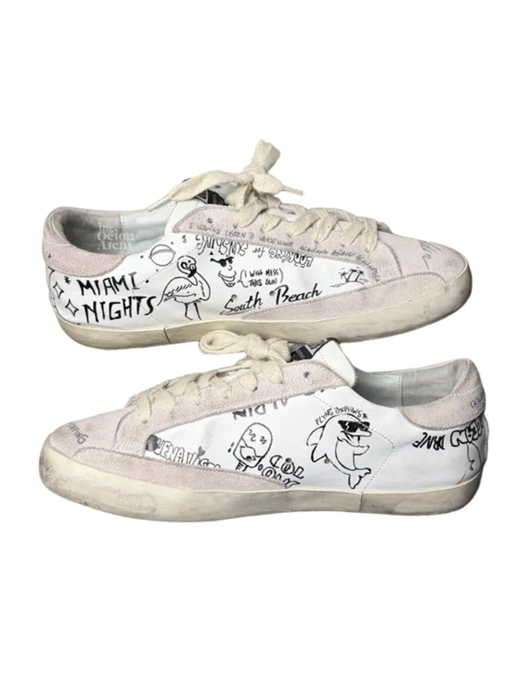 Size 40 Golden Goose Wmns Superstar 'Miami South Beach' GWF00101 Pre-Owned - Picture 6 of 11